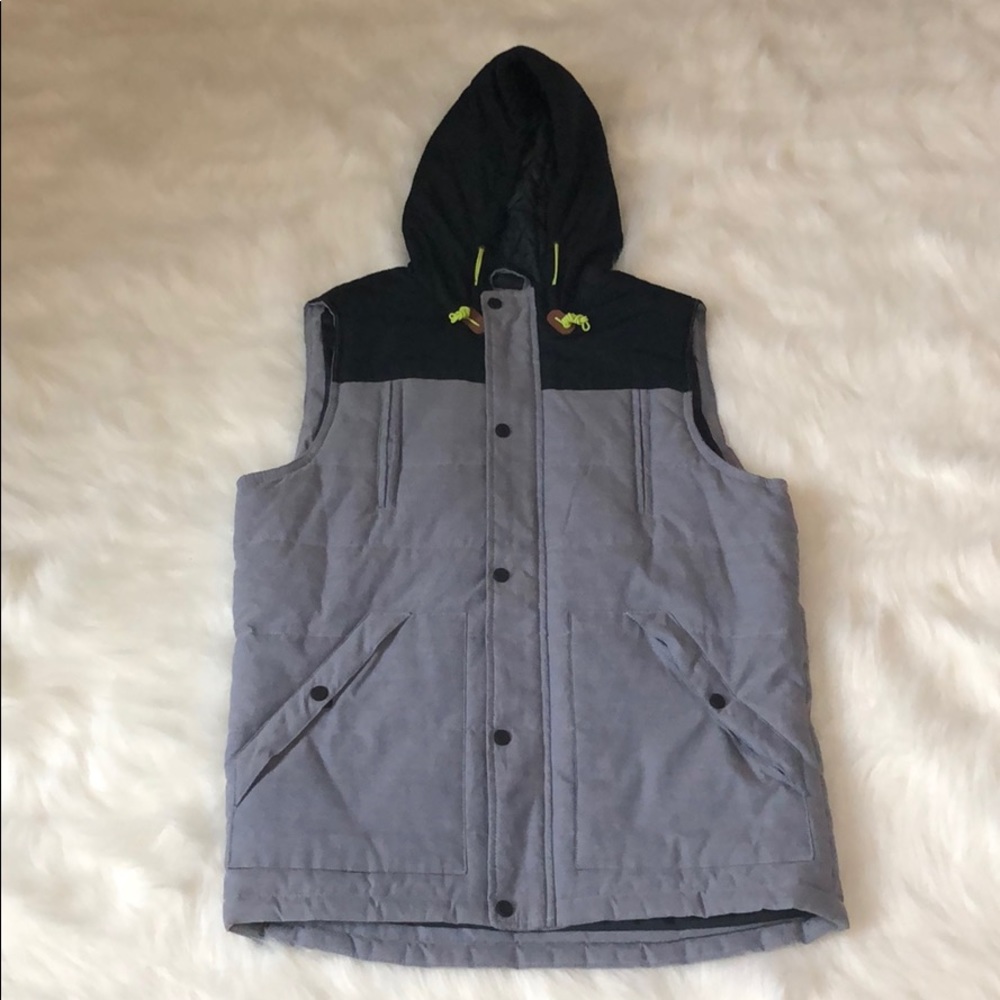 American Stitch Gray and Black Puffer Vest